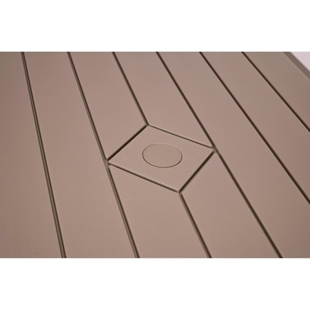 National Public Seating Rectangle Folding Picnic Table, Brown, Plastic, 8 Seats, 72 in L, 29 1/2 in H Overall Plank BMPT3072-BR03